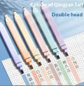 Set of double headed fluorescent marking pens in salt series, sweet series, and mixed colour packs