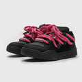 Pair of casual unisex lace-up shoes with thick rubber sole, shown in a choice of colours.