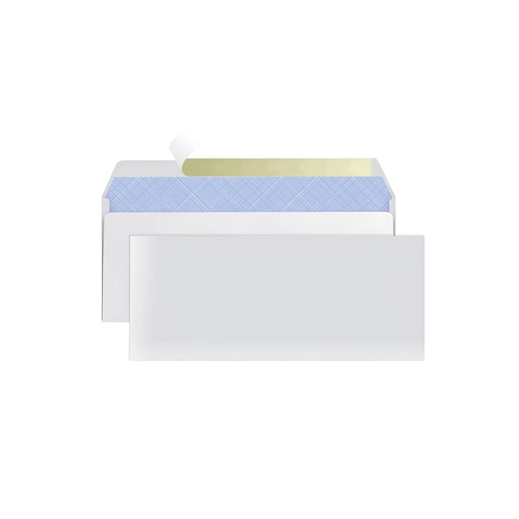Blue confidential security envelope with anti-opening self-adhesive strip measuring 105x240mm