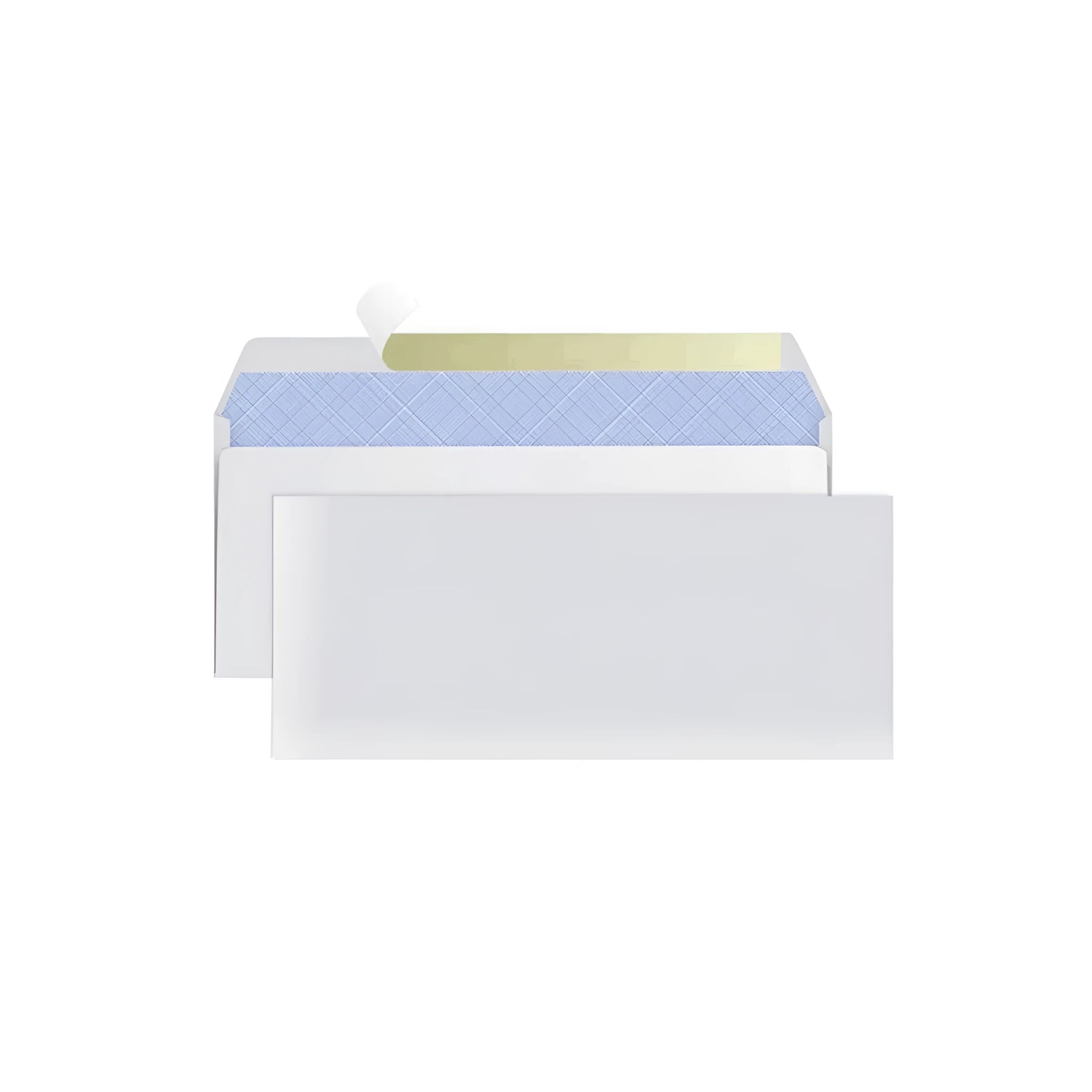 Blue confidential security envelope with anti-opening self-adhesive strip measuring 105x240mm