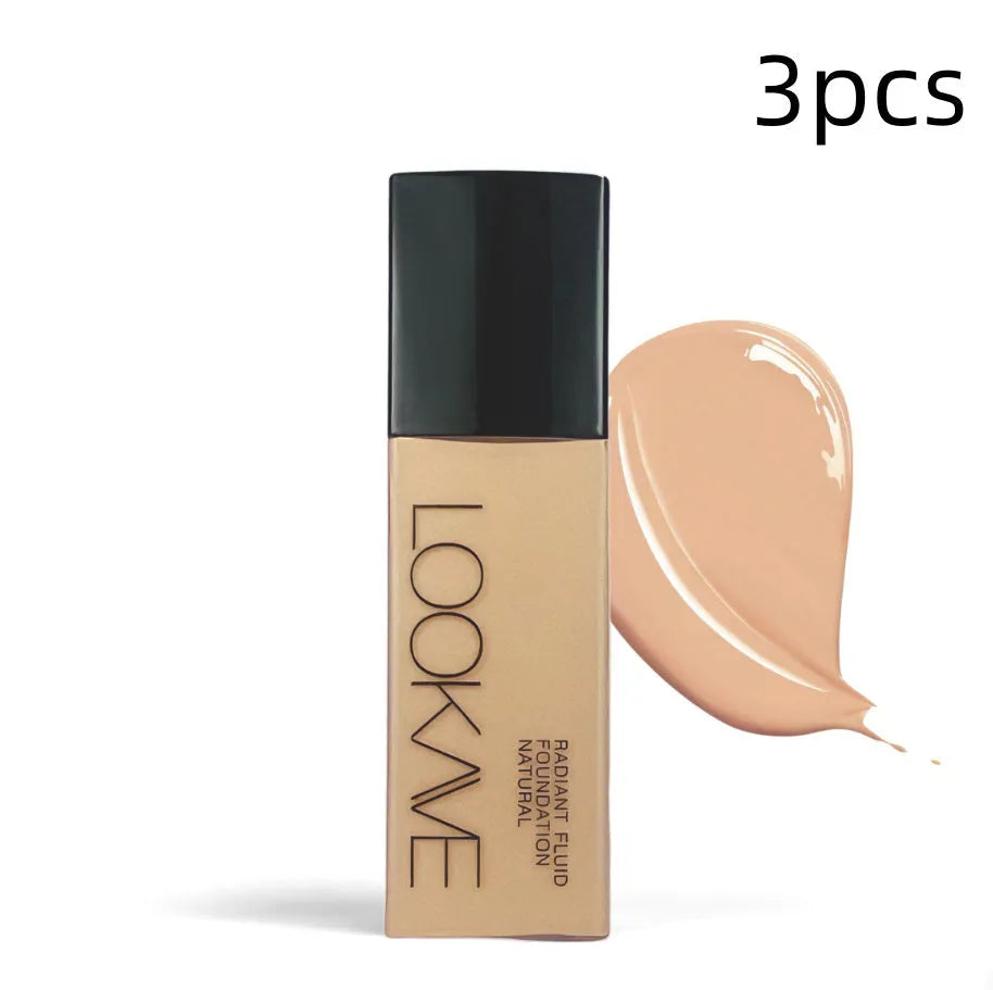 LOOKAVE Matte Liquid Foundation bottle in 21ml size showing shade options LK63C-01 to 06.