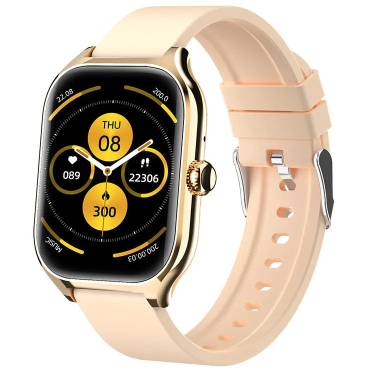Full Touch Bluetooth Call Smart Bracelet in Black Net colour showing IPS screen with health data display