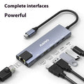 Steam Deck six-in-one docking station with aluminium alloy shell showing HDMI, Ethernet, and USB ports