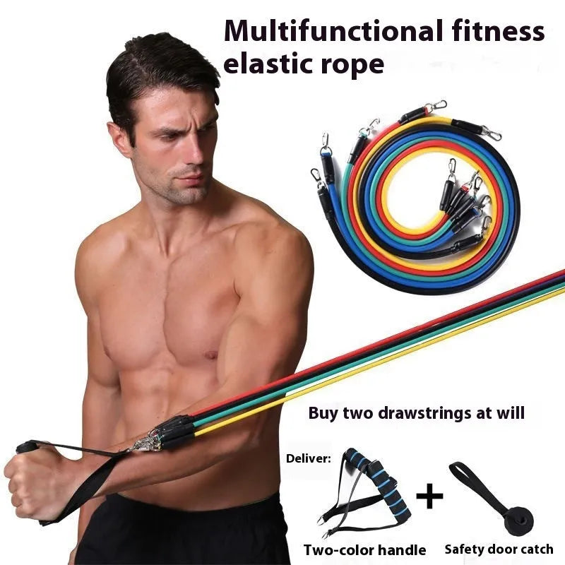 Door sports resistance band set with pulling rope in cloth bag and colour box packaging options
