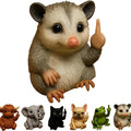Mini resin animal vertical middle finger doll ornament in chosen animal design