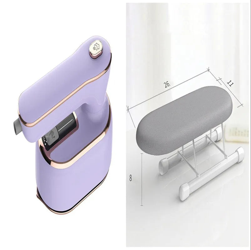 Home Fashion simple rotating steam hanging iron in light purple with rotating head and 1000W power on a white background