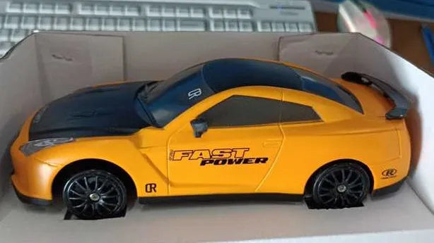 2.4G RC drift car 4WD 1:24 scale remote control toy GTR model in classic style on road with traffic cones