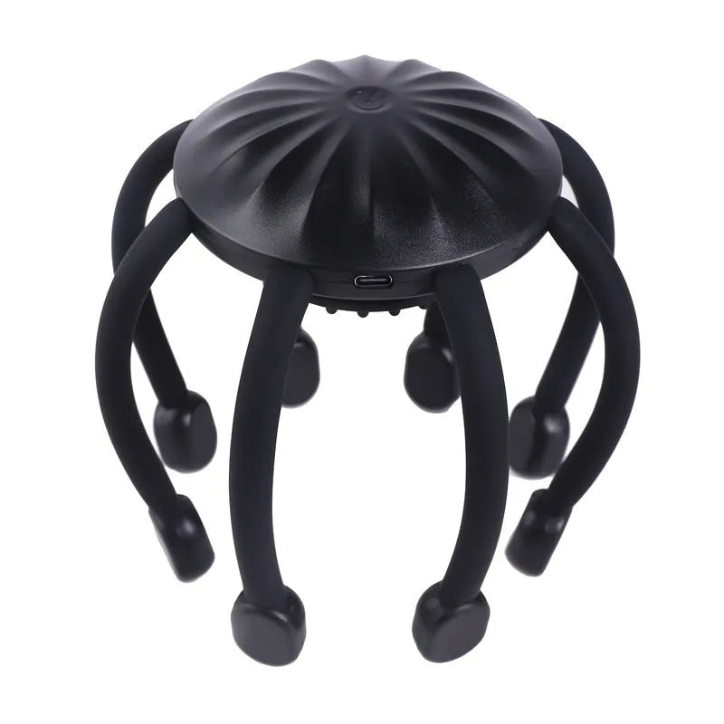 Black and white electric head massagers with multiple claws for scalp vibration massage