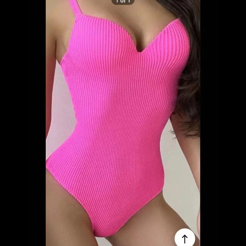 Women's sleeveless one-piece swimsuit in polyester fabric available in multiple colours
