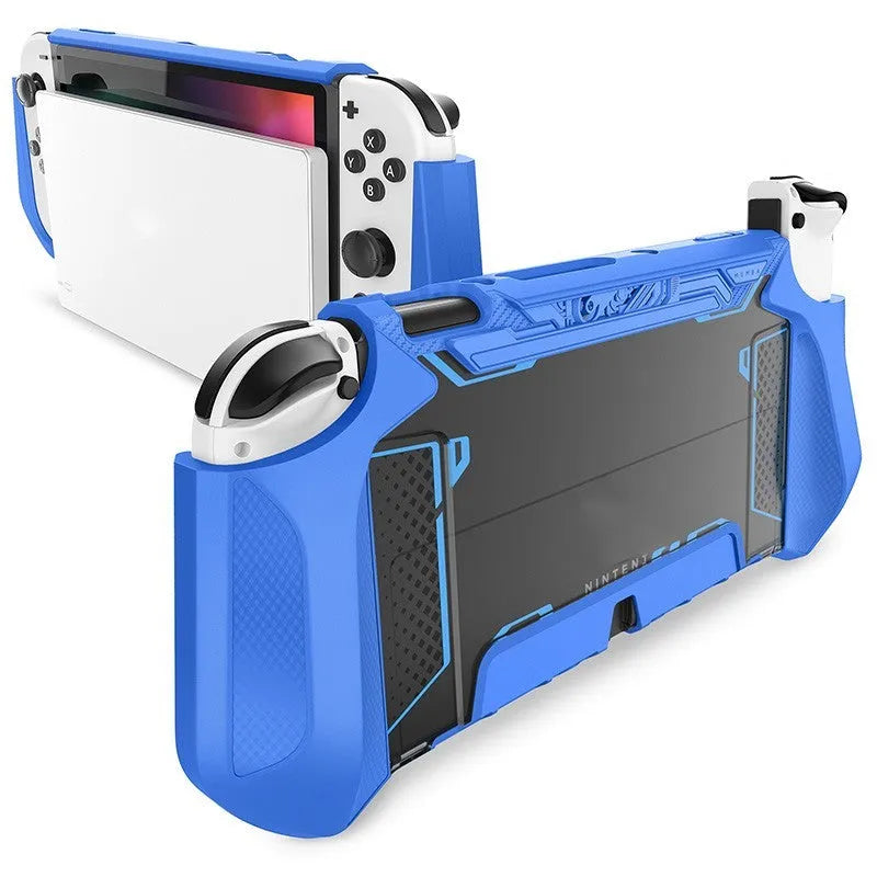 Nintendo Switch OLED 2021 TPU protective case in multiple colours showing anti-fall anti-slip gaming cover