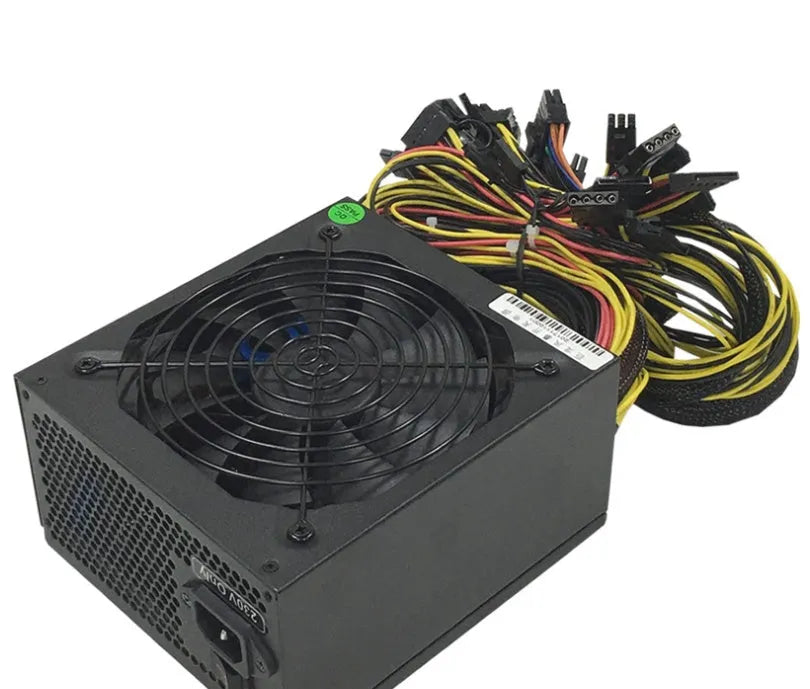 Black full voltage 110V computer server power supply unit with multiple cable connectors.