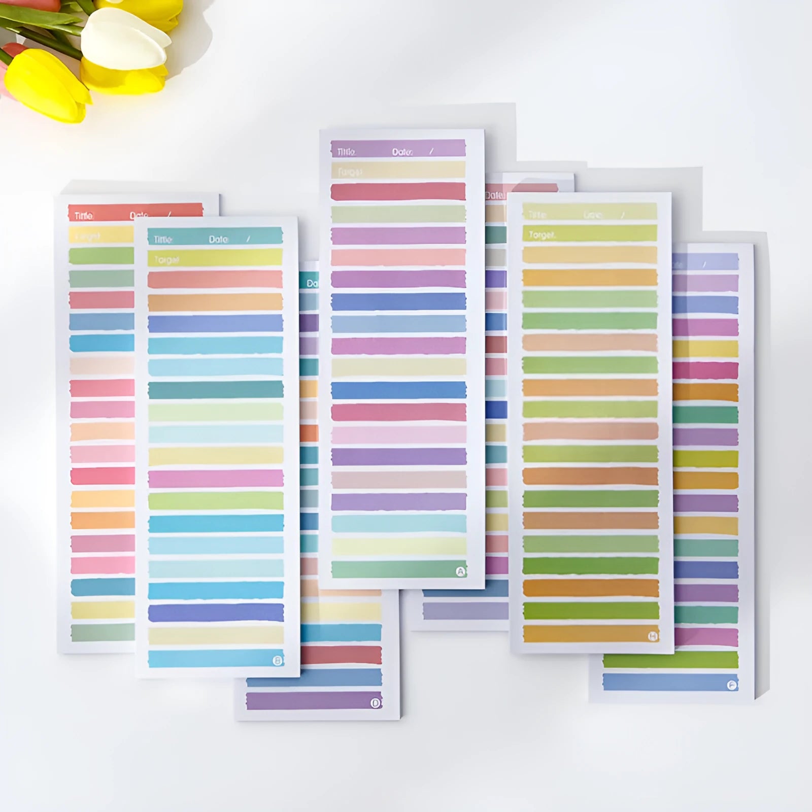 Colourful cartoon-themed plastic student notepad with sticky notes, size 90mm by 248mm.