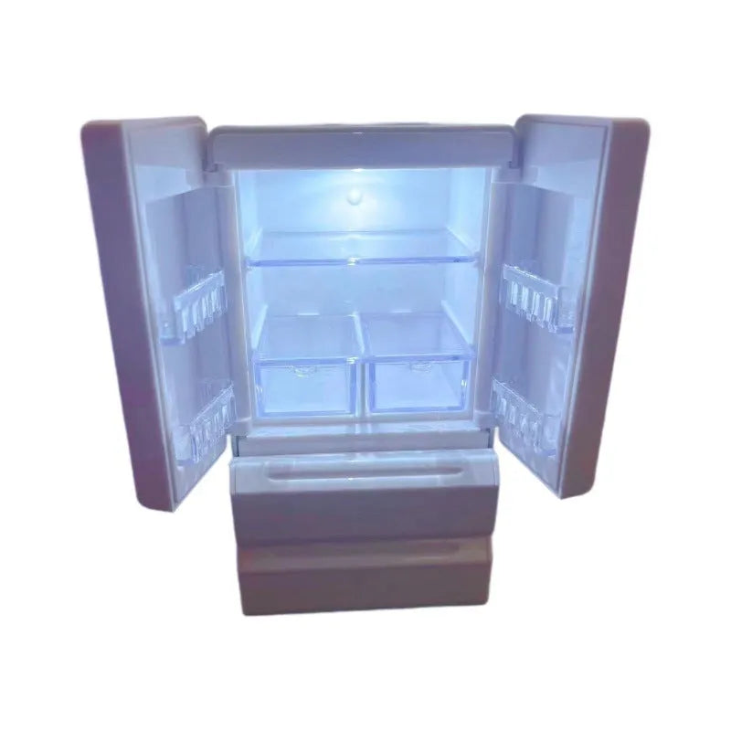 White plastic miniature candy toy model with light feature, 11.4cm tall on display surface