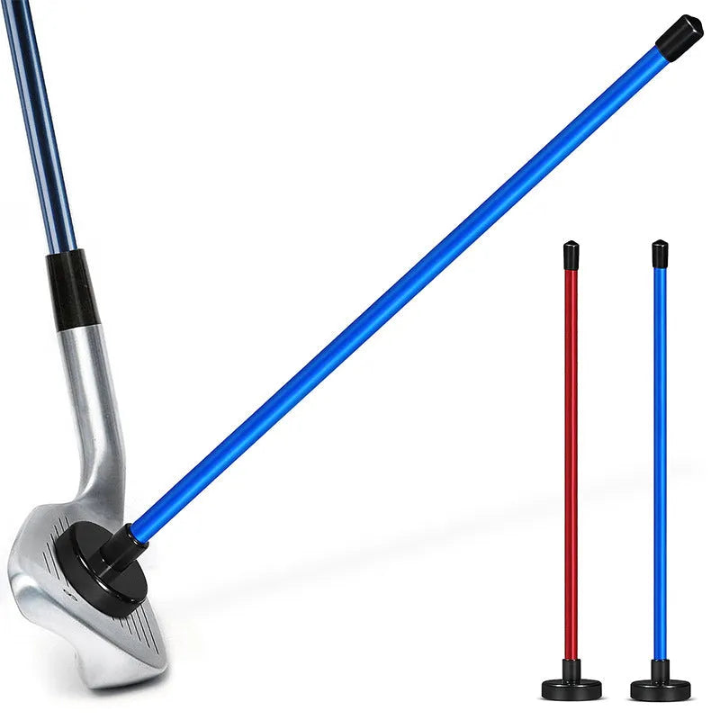 Red aluminium alloy magnetic golf swing alignment trainer with direction baseball bar