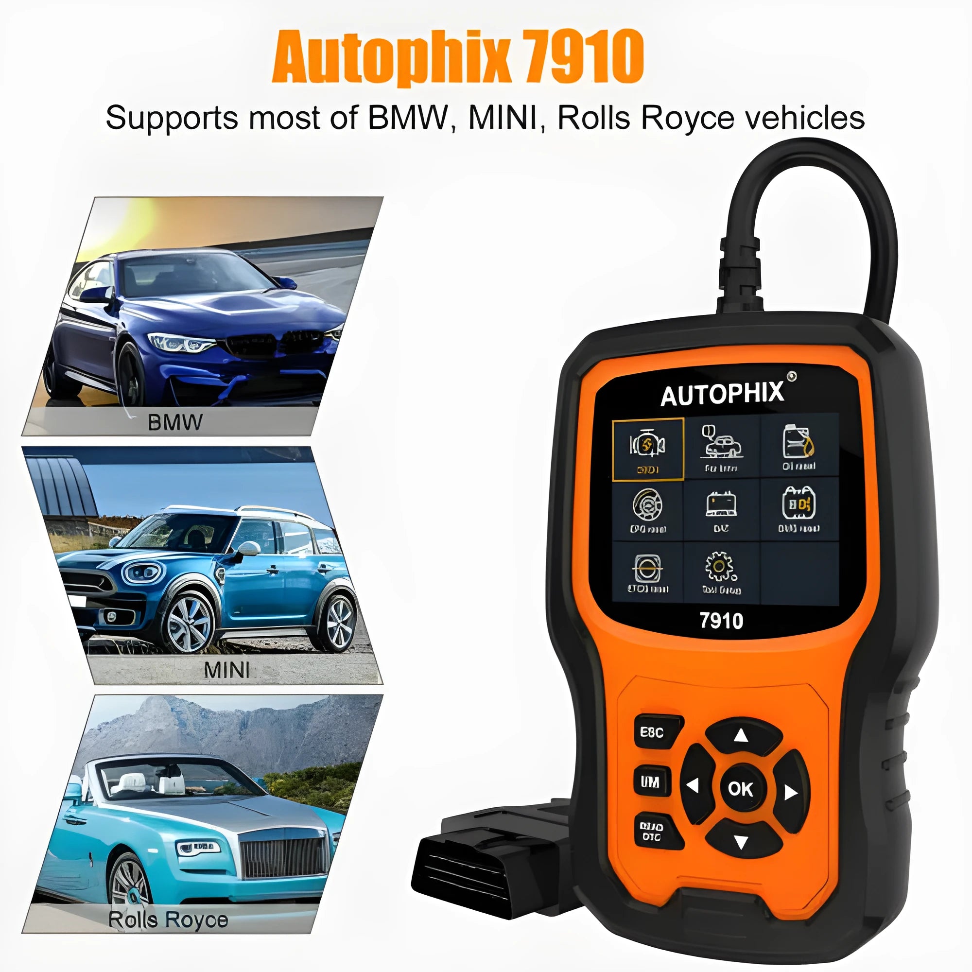 Autophix 7910 handheld automotive diagnostic scanner and OBD2 code reader tool