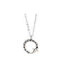 S925 sterling silver fish pendant necklace with diamond-encrusted finish and silver chain