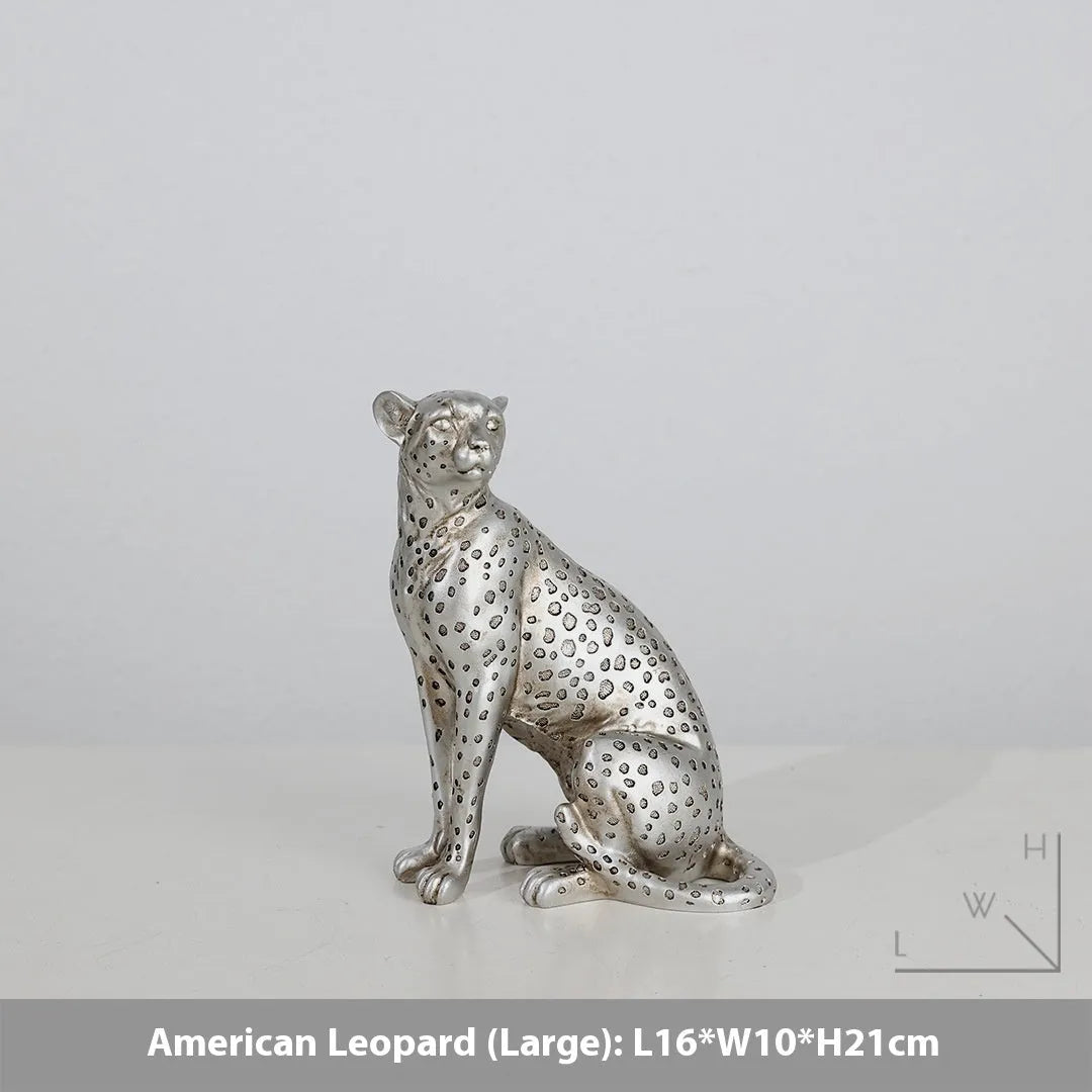 Leopard resin home ornament in American leopard colour with modern design