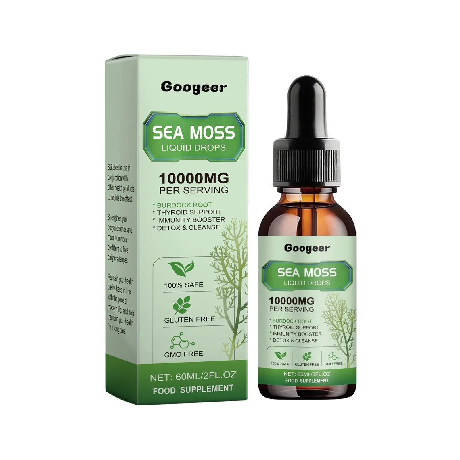 60ml sea moss liquid drops body treatment serum in 3.3cm bottle