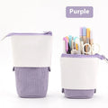 Corduroy stationery case with telescopic drop-down design in six colour options
