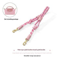 Braided nylon and cowhide leather crossbody strap with alloy buckle for bag modification