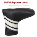 Black PU leather golf putter head cover sleeve for club protection