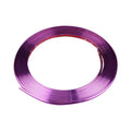 Roll of electroplated purple PVC wheel hub trim sticker, 8 metres long, for car decoration.