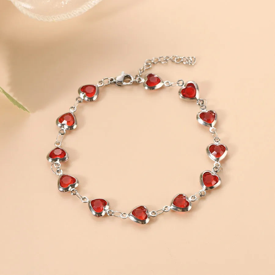 Devil's Eye geometric heart bracelet in stainless steel with multiple colour options