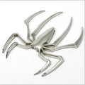 Zinc alloy 3D metal spider car sticker in gold, silver, black, and red colours.