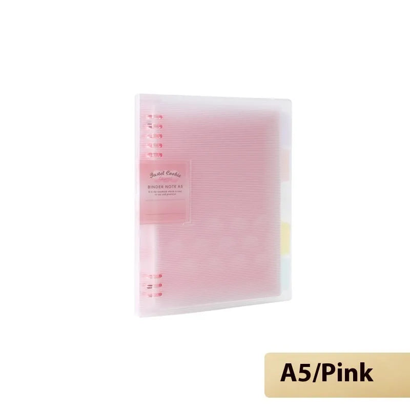 Loose spiral notebook refill with transparent PP cover and raw wood pulp paper in A5 size