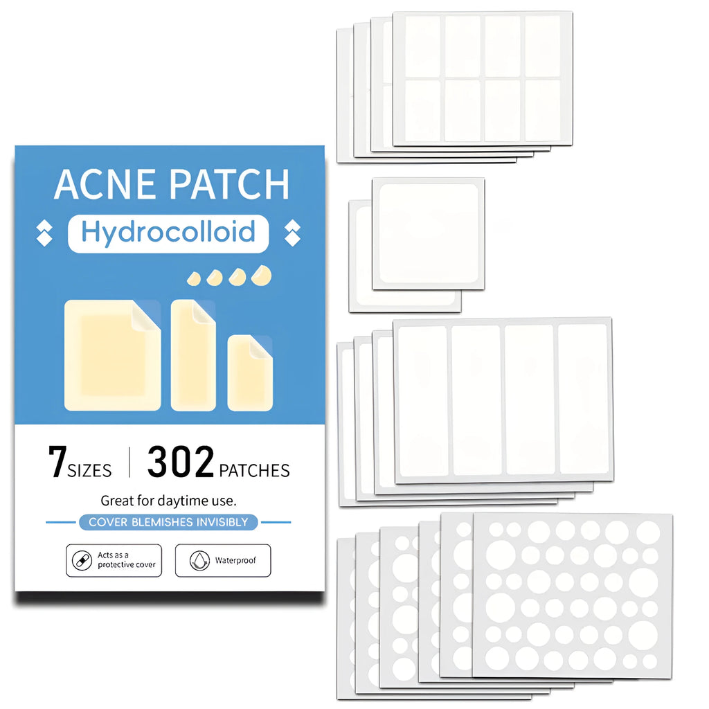 Acne cover patch mild desalting plastic plaster for pimple and closed mouth blemishes, 302 patches per box
