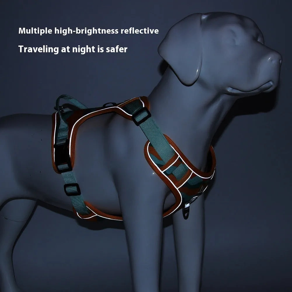 Reflective dog chest and back walking rope with Oxford cloth material in multiple colours