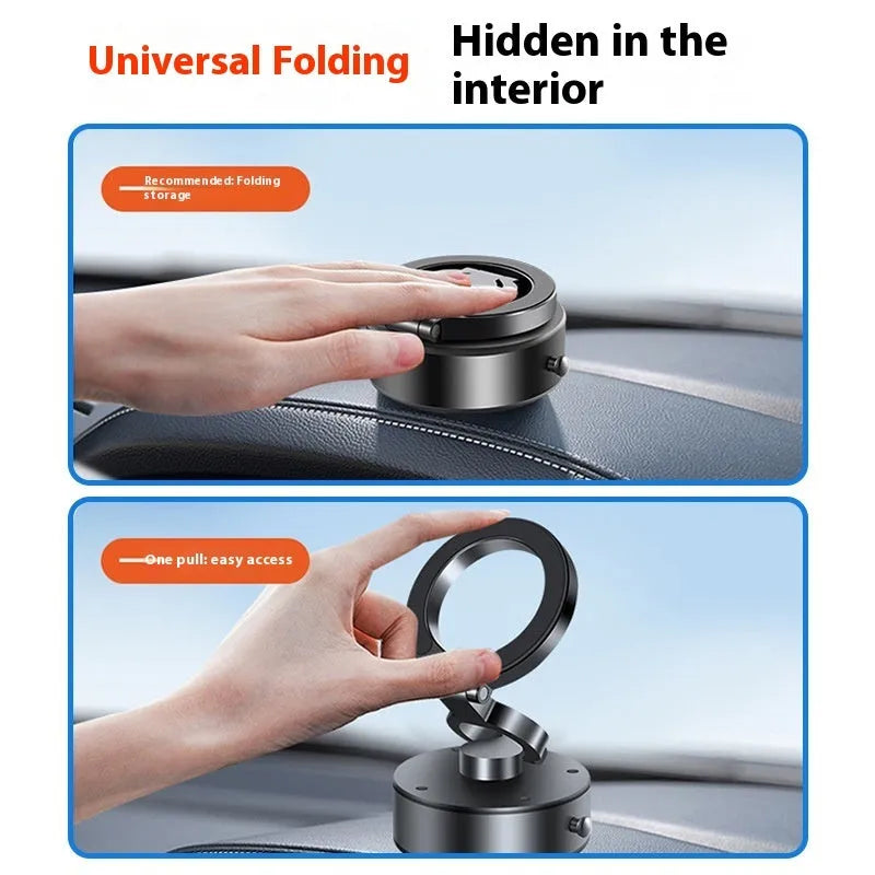 Car magnetic phone holder with alloy frame and 360 degree rotation, black colour option