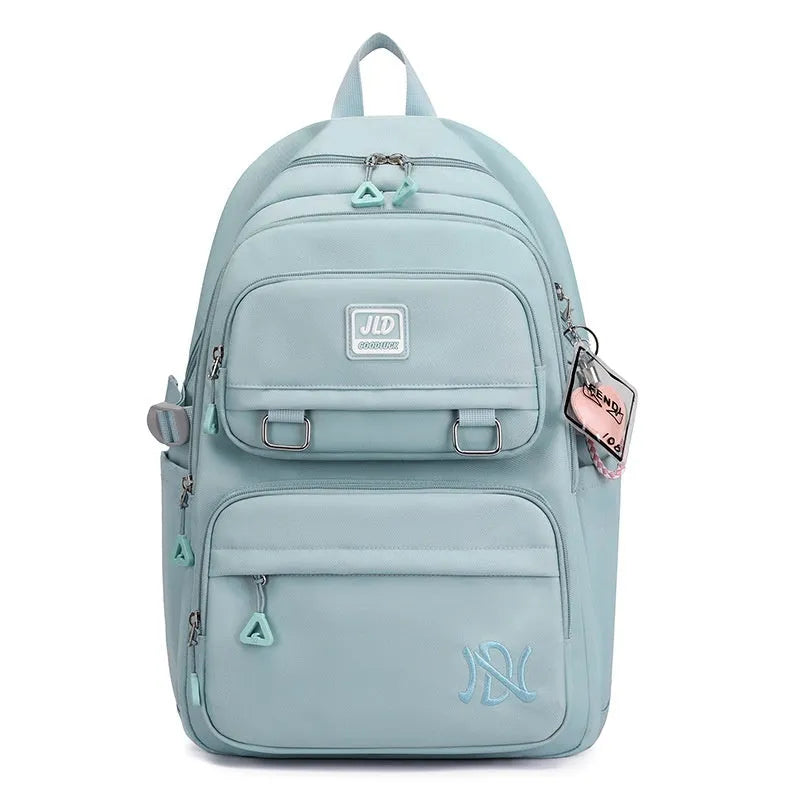 Large capacity girls' school backpack in multiple colours with physiological curve backpanel