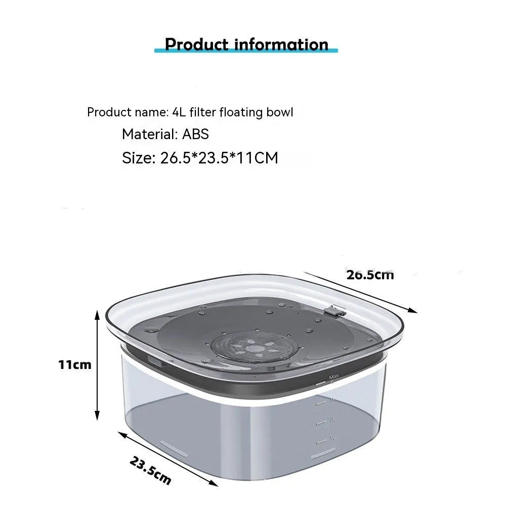 70oz Large Capacity Dog Water Bowl with Spill Proof Design, 2L Transparent Visible Water Level Slow Drinking Bowl for Dogs and Cats, Antispill Non-Slip Silicone Plugs and Frosted Bottom for Clean Floors