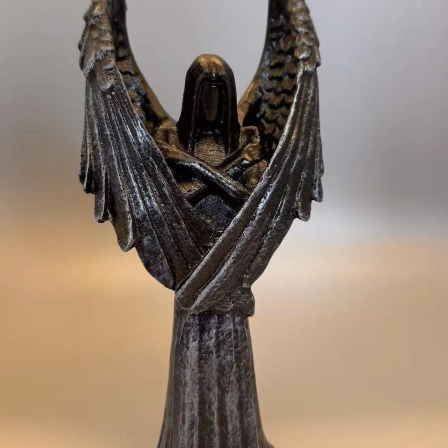 Dark angel resin statue ornament on display, measuring 17 cm in height.