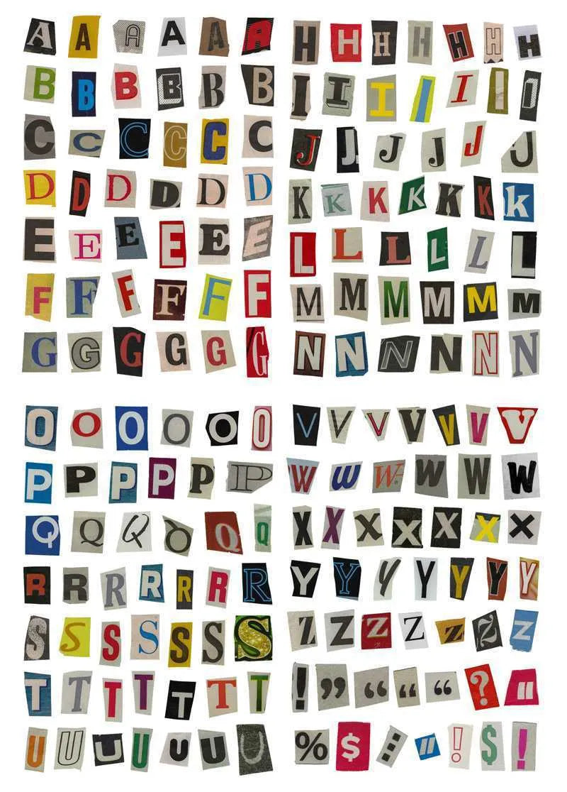 English letters and numbers symbol label stickers with alphabet sets and week words
