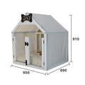Wooden pet house for cats and small dogs in white finish, removable and washable