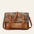Women's printed one-shoulder crossbody bag in PU material with large capacity