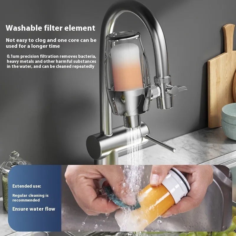Ceramic water filter element for faucet-mounted water purifier systems.