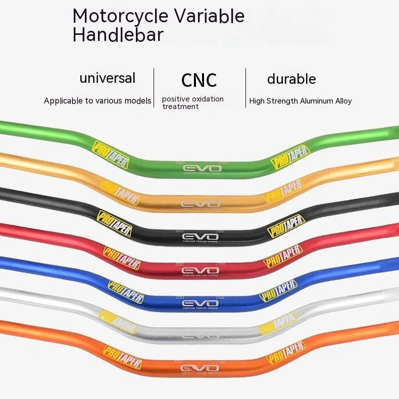 Orange aluminium alloy motorcycle handlebar for scrambling and motocross bikes.