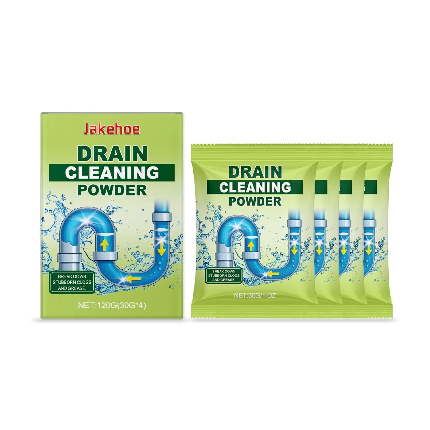 120g packet of drain cleaning powder for sinks and toilets