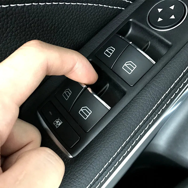Black glitter window lift button decorative cover for car door control modification