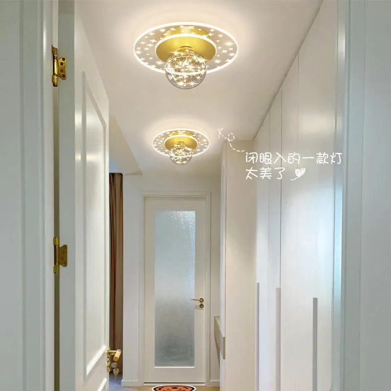 Modern simplicity style LED ceiling lamp in gold, black or white for hallways.