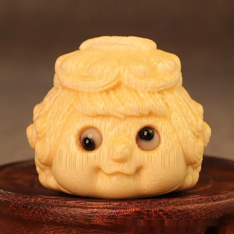 Solid bamboo golden toad princess ornament for household decoration