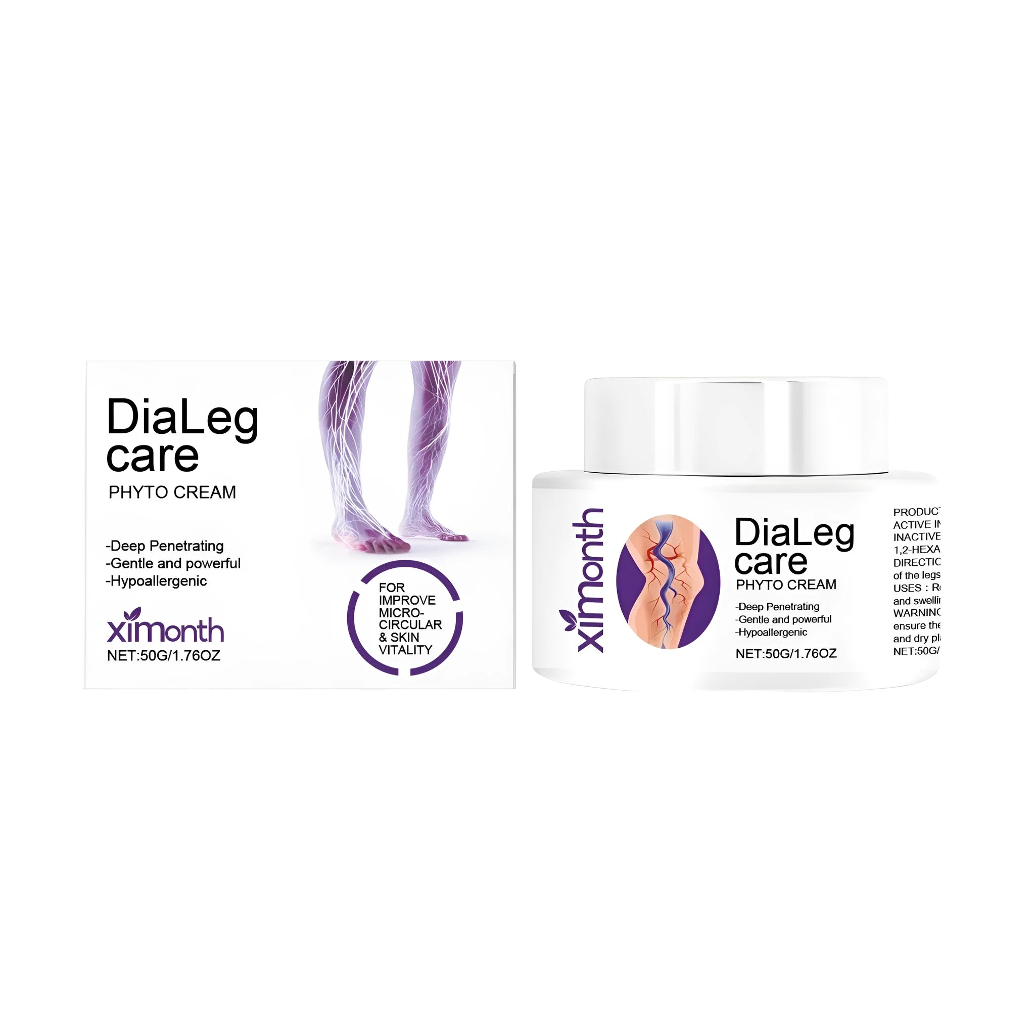 50g tube of varicose vein care cream with mint leaves and shea butter.