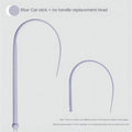 Blue cat teaser wand with silicone mouse tail measuring 80cm length