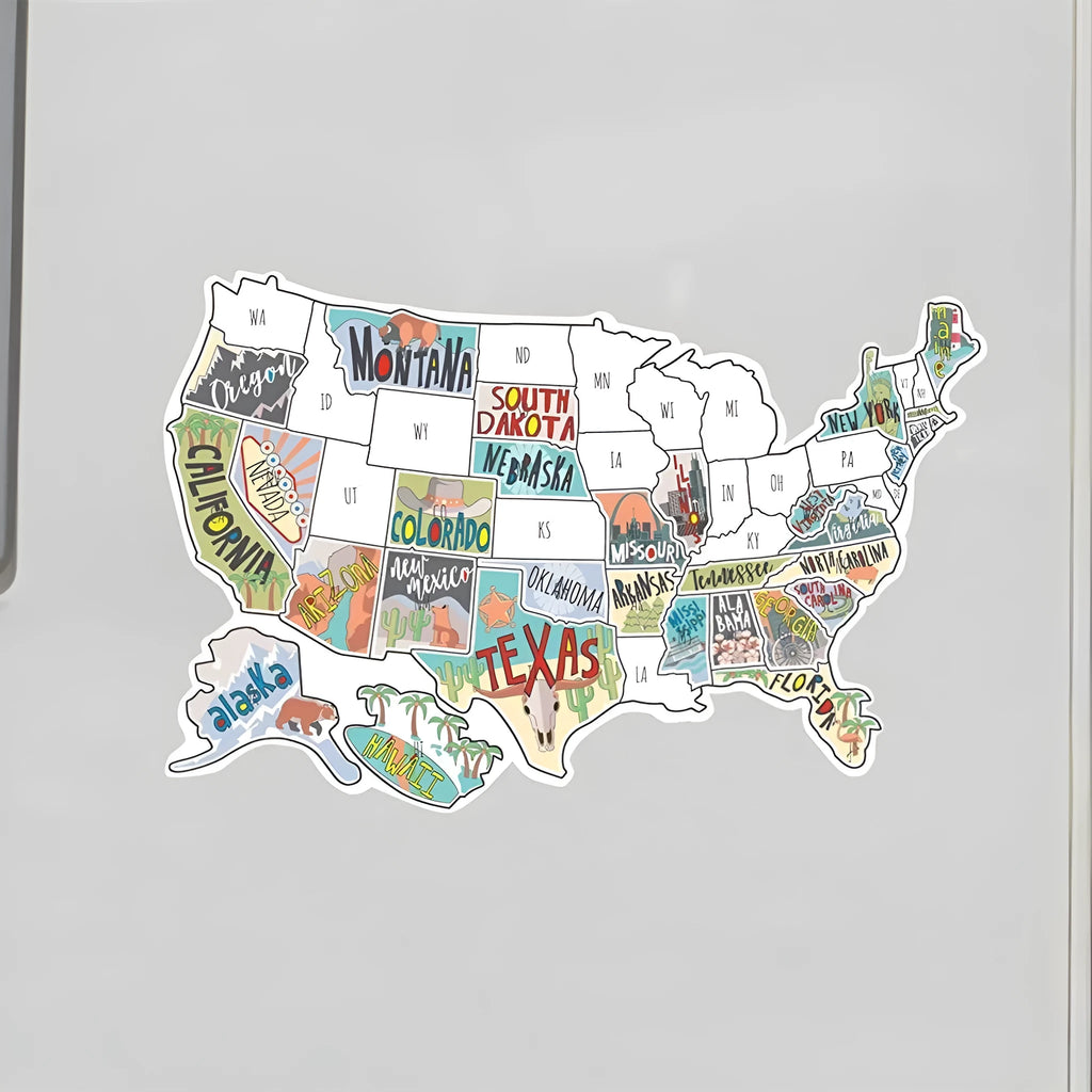 Travel-themed car body sticker set with map design and letter-style elements for vehicle decoration