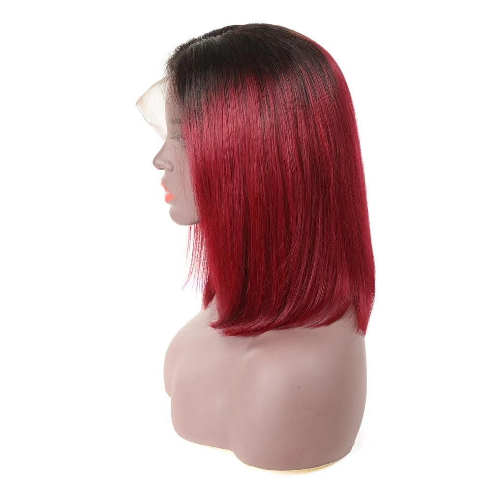 Women's front lace wig in human hair, photo colour, 16 inch length, fashion simplicity style
