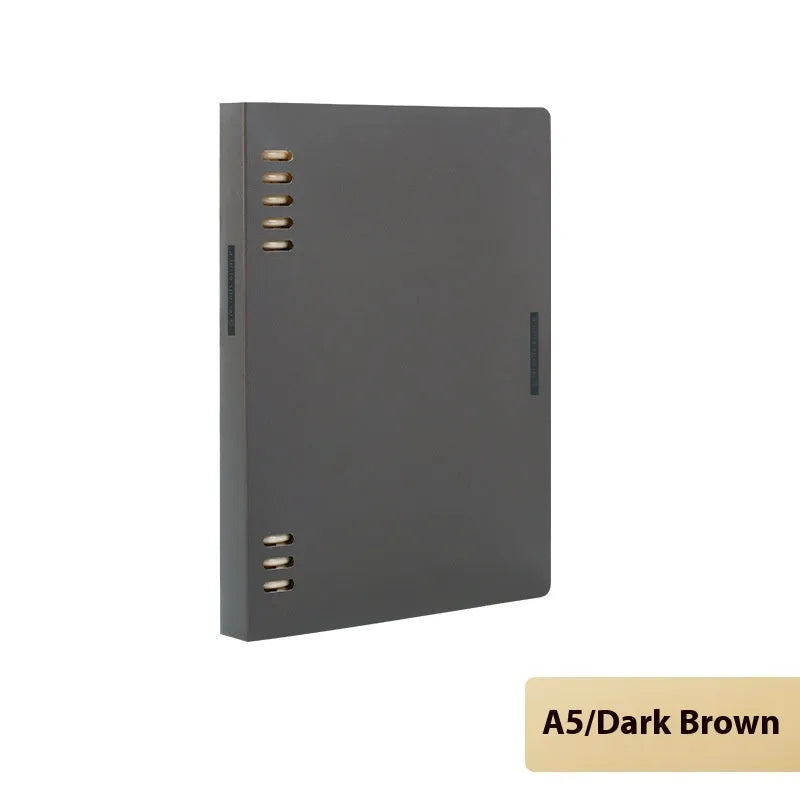 Loose spiral notebook refill with transparent PP cover and raw wood pulp paper in A5 size