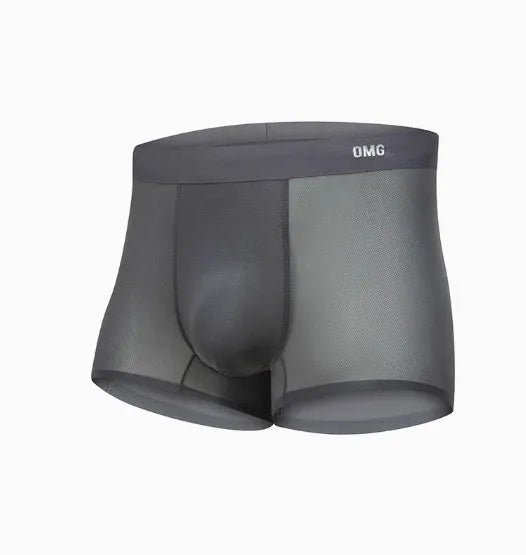 Men's antibacterial seamless sports underwear in black, shown flat.